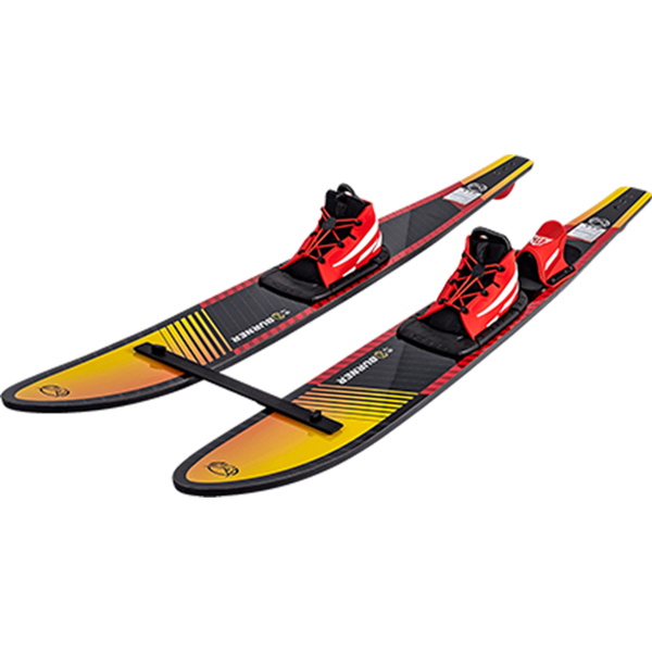 2026 HO Sports Burner Combo Waterskis with Blaze Binding H22BU-67 - Black / Orange / Red